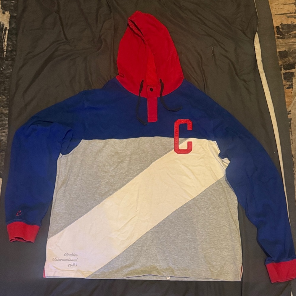 Cookies Men's Blue and Red Hoodie